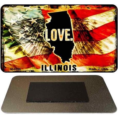 Love Illinois Novelty Metal Magnet M-8599