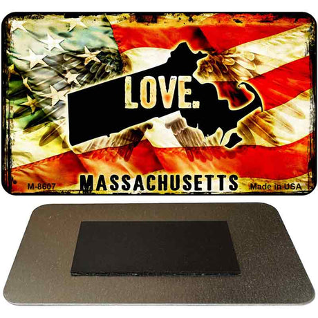 Love Massachusetts Novelty Metal Magnet M-8607