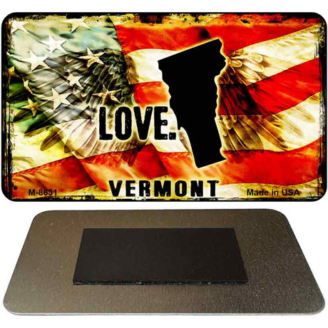 Love Vermont Novelty Metal Magnet M-8631