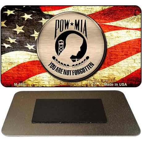 POW MIA With USA Flag Novelty Metal Magnet M-8641