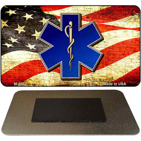 EMT Logo With USA Flag Novelty Metal Magnet M-8642