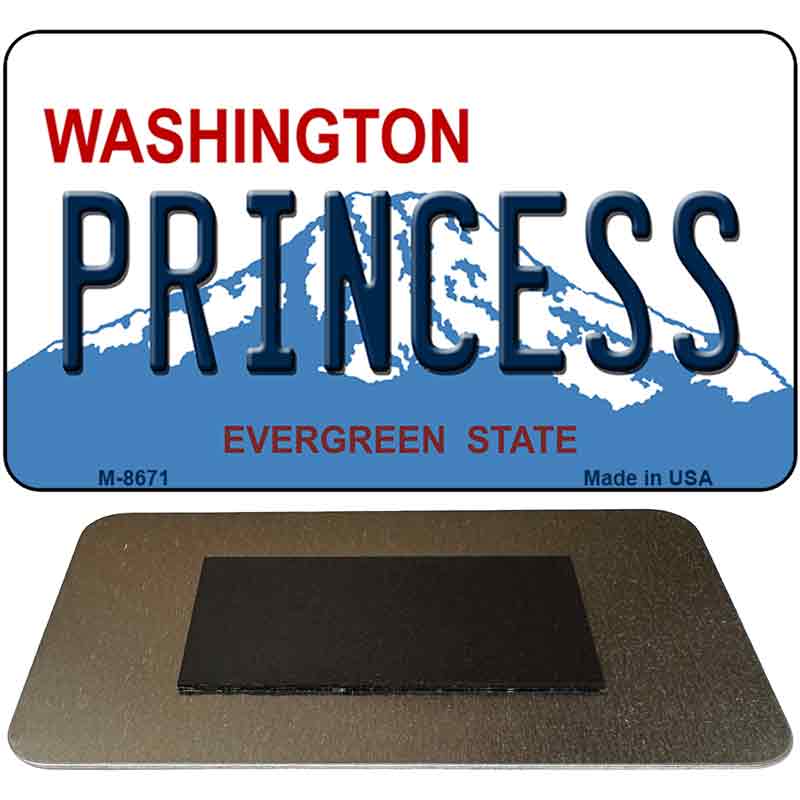 Princess Washington State License Plate Tag Magnet M-8671