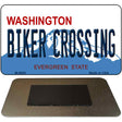 Biker Crossing Washington State License Plate Tag Magnet M-8680