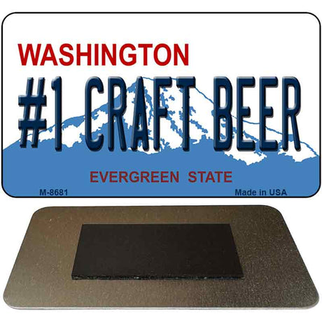 Number 1 Craft Beer Washington State License Plate Tag Magnet M-8681