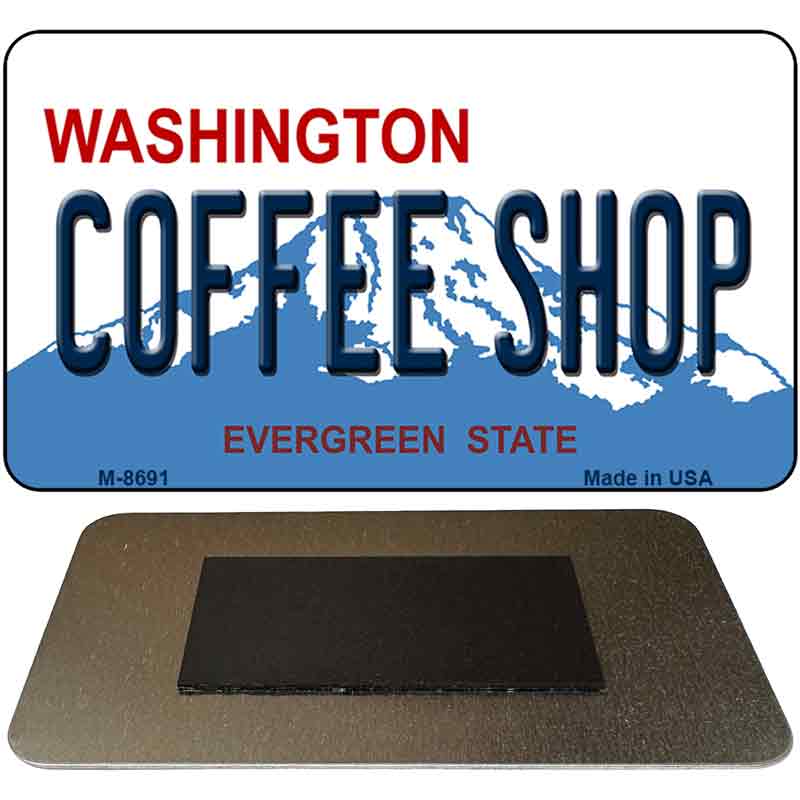 Coffee Shop Washington State License Plate Tag Magnet M-8691