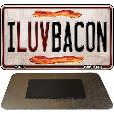 I Luv Bacon Novelty Metal Magnet M-8700