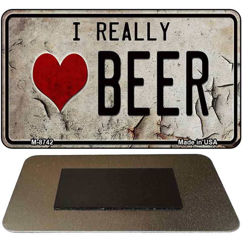 I Really Love Beer Novelty Metal Magnet M-8742