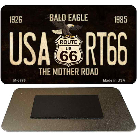 Bald Eagle Route 66 Novelty Metal Magnet M-8776