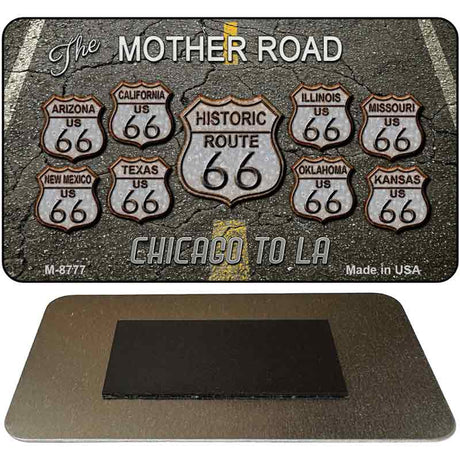 Route 66 Black Top Novelty Metal Magnet M-8777