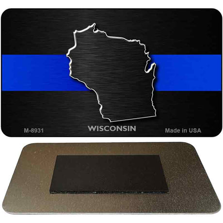 Wisconsin Thin Blue Line Novelty Metal Magnet M-8931