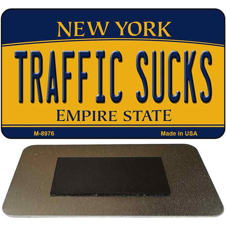 Traffic Sucks New York State License Plate Tag Magnet M-8976