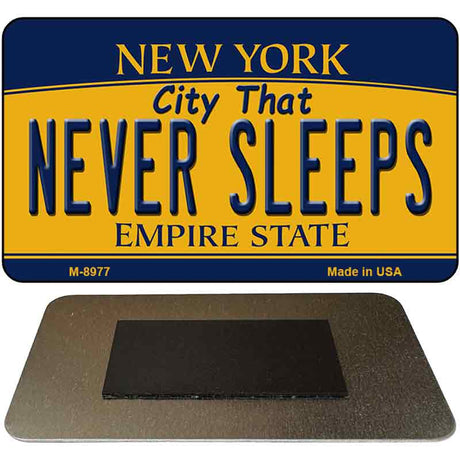 Never Sleeps New York State License Plate Tag Magnet M-8977