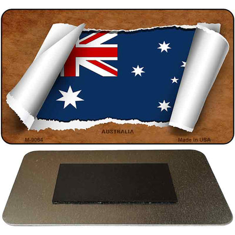 Australia Flag Scroll Novelty Metal Magnet M-9064