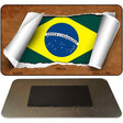 Brazil Flag Scroll Novelty Metal Magnet M-9068