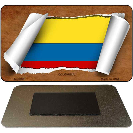 Colombia Flag Scroll Novelty Metal Magnet M-9069