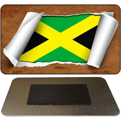 Jamaica Flag Scroll Novelty Metal Magnet M-9073