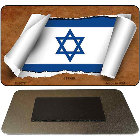 Israel Flag Scroll Novelty Metal Magnet M-9078