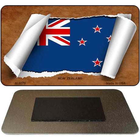 New Zealand Flag Scroll Novelty Metal Magnet M-9079