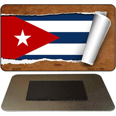 Cuba Flag Scroll Novelty Metal Magnet M-9082