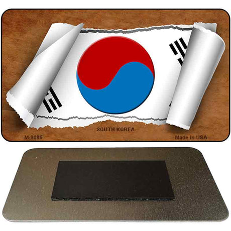 South Korea Flag Scroll Novelty Metal Magnet M-9085