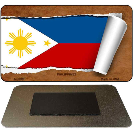 Philippines Flag Scroll Novelty Metal Magnet M-9089