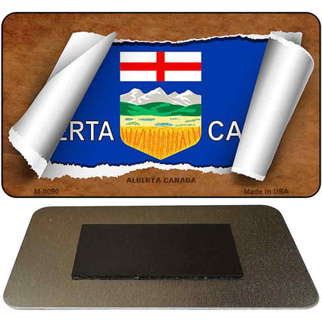 Alberta Canada Flag Scroll Novelty Metal Magnet M-9090