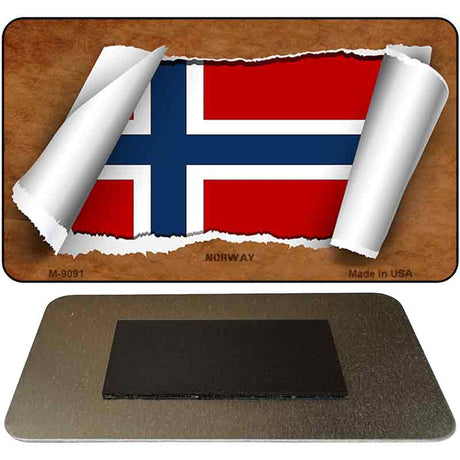 Norway Flag Scroll Novelty Metal Magnet M-9091