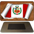 Peru Flag Scroll Novelty Metal Magnet M-9102