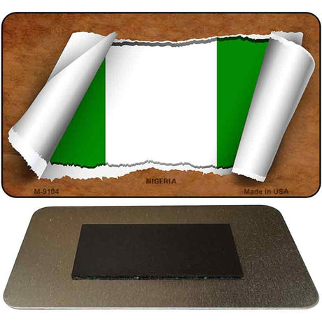 Nigeria Flag Scroll Novelty Metal Magnet M-9104