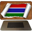 Gambia Flag Scroll Novelty Metal Magnet M-9106