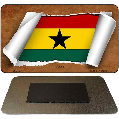 Ghana Flag Scroll Novelty Metal Magnet M-9107