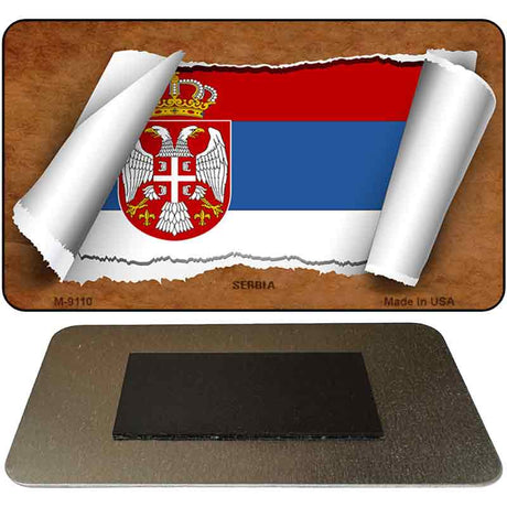 Serbia / Eagle Flag Scroll Novelty Metal Magnet M-9110