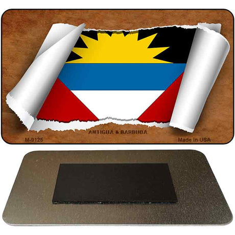 Antigua & Barbuda Flag Scroll Novelty Metal Magnet M-9125