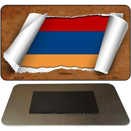 Armenia Flag Scroll Novelty Metal Magnet M-9126