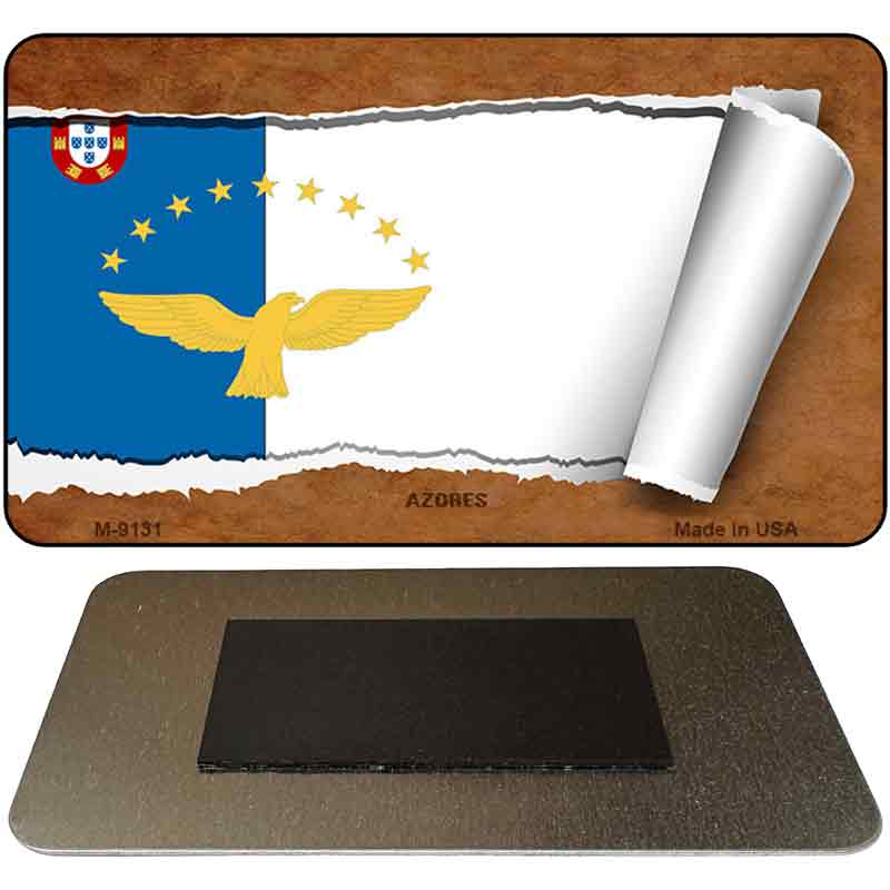 Azores Flag Scroll Novelty Metal Magnet M-9131