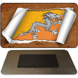 Bhutan Flag Scroll Novelty Metal Magnet M-9138