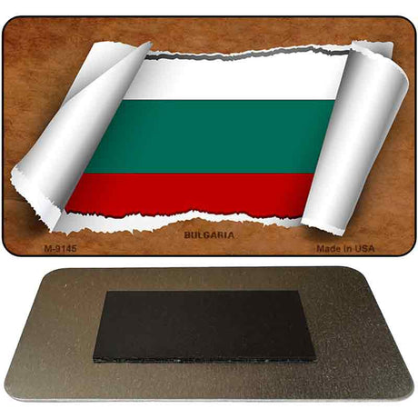 Bulgaria Flag Scroll Novelty Metal Magnet M-9145