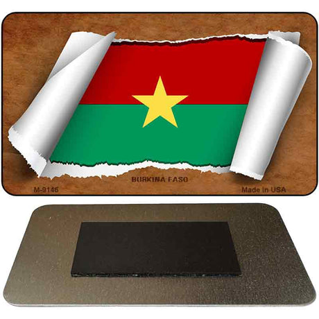 Burkina Faso Flag Scroll Novelty Metal Magnet M-9146