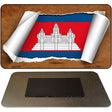 Cambodia Flag Scroll Novelty Metal Magnet M-9148