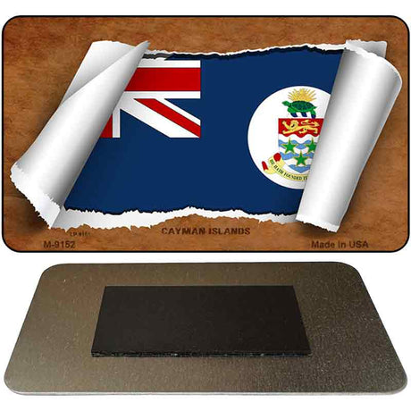 Cayman Islands Flag Scroll Novelty Metal Magnet M-9152