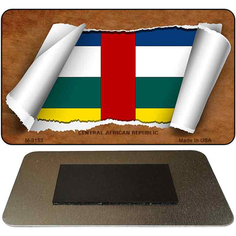 Central African Rep Flag Scroll Novelty Metal Magnet M-9153