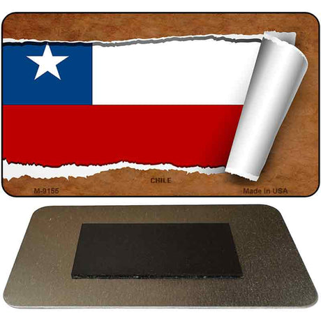 Chile Flag Scroll Novelty Metal Magnet M-9155