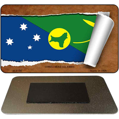 Christmas Island Flag Scroll Novelty Metal Magnet M-9156