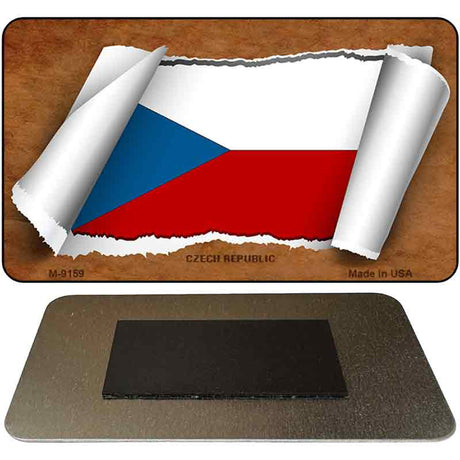 Czech Republic Flag Scroll Novelty Metal Magnet M-9159