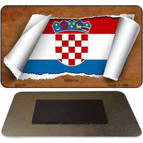 Croatia Flag Scroll Novelty Metal Magnet M-9165