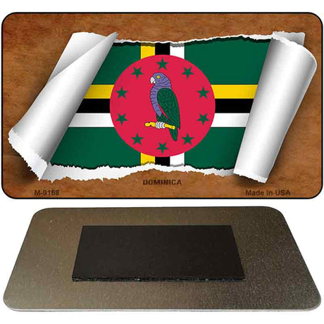 Dominica Flag Scroll Novelty Metal Magnet M-9168