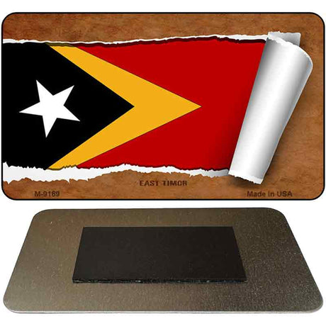 East Timor Flag Scroll Novelty Metal Magnet M-9169