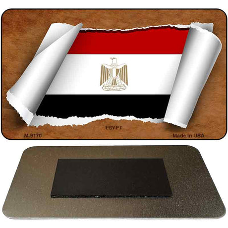 Egypt Flag Scroll Novelty Metal Magnet M-9170