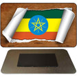 Ethiopia Flag Scroll Novelty Metal Magnet M-9174