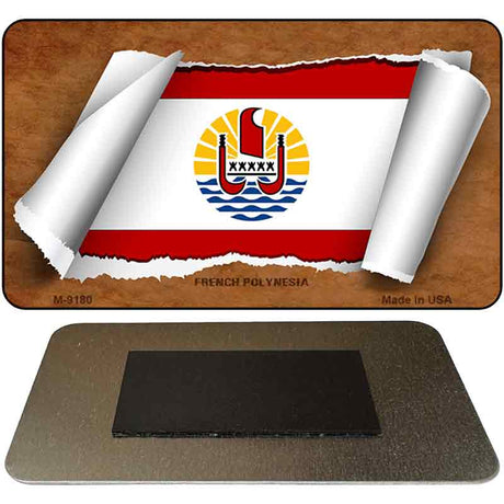 French Polynesia Flag Scroll Novelty Metal Magnet M-9180